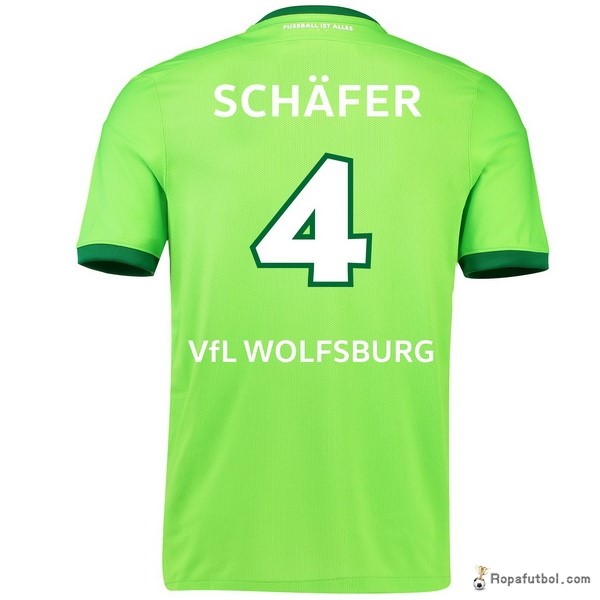 Camiseta VfL Wolfsburgo Replica Primera Ropa Schafer 2016/17 Verde